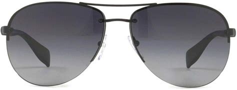 Prada Linea Rossa PS 56MS DG05W1 Black Metal Aviator 